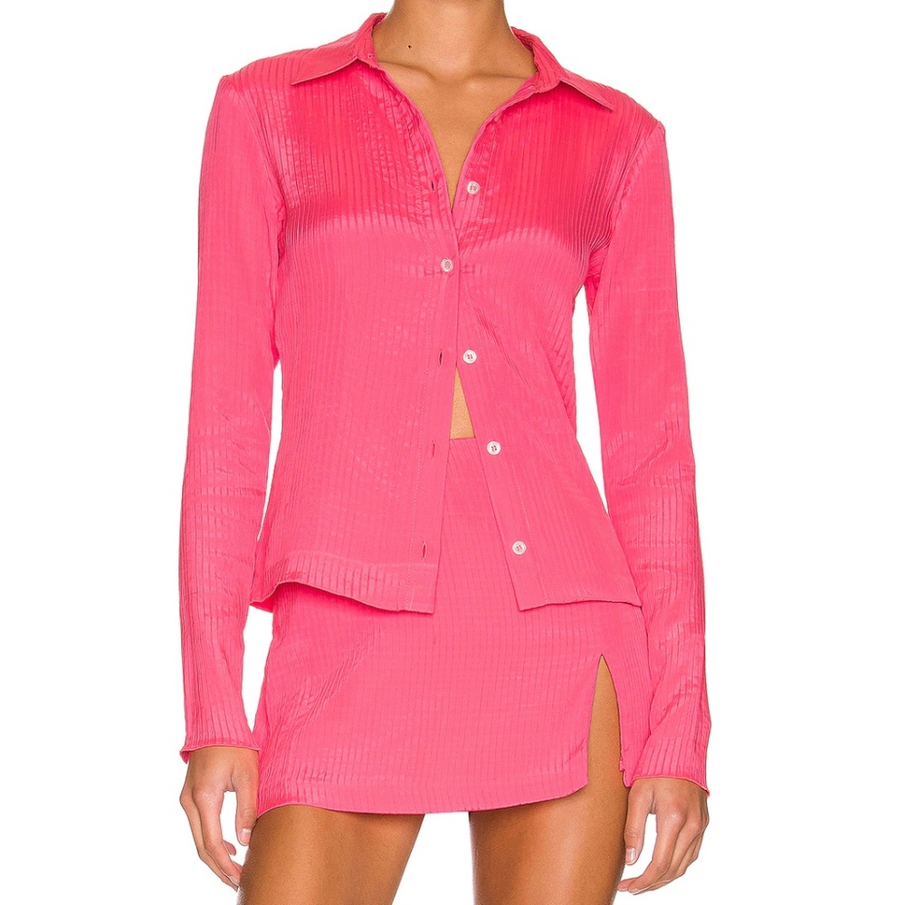 Amanda Uprichard REVOLVE Pink S Top and XS Mini Skirt Set- NWOT Originally $350